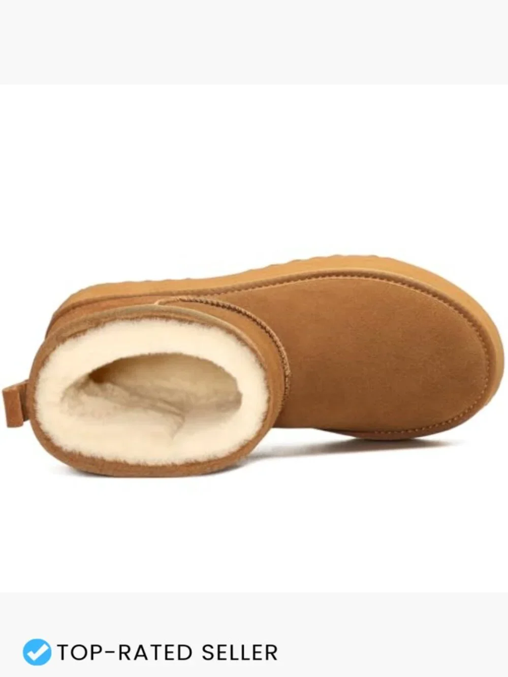 Suede Platform Mini Boots Genuine Leather Faux Fur Lined Ankle Winter Snow Boots